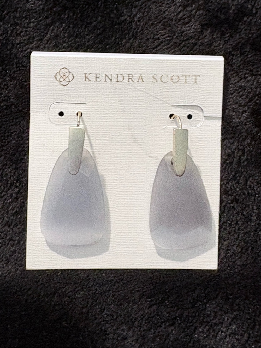 Kendra Scott Smokey Gray Drop Earrings - Modern Translucent Design